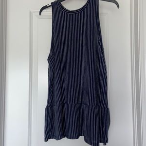 Navy Peplum tank